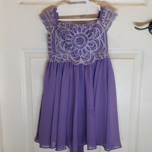 Elegant Purple Lace Kids Dress
